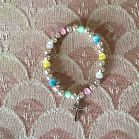 Pastel bead necklace, bracelet & stretch bracelet - Picture 7 of 7